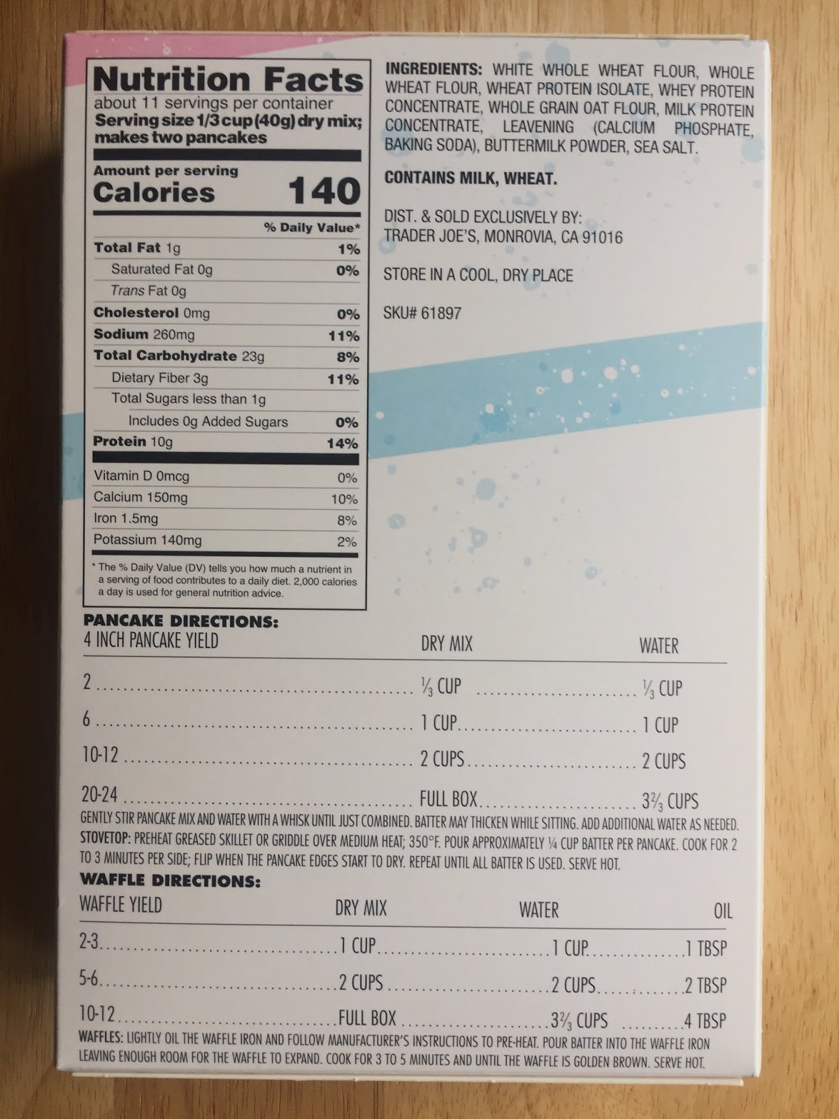 Trader Joe's Buttermilk Protein Pancake Mix