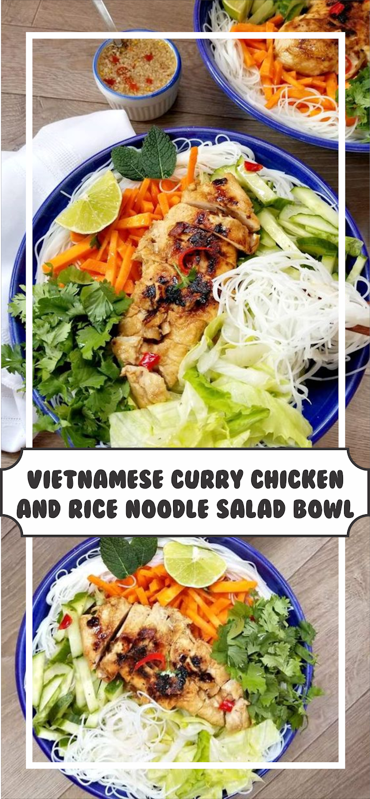 Vietnamese Curry Chicken And Rice Noodle Salad Bowl | Floats CO
