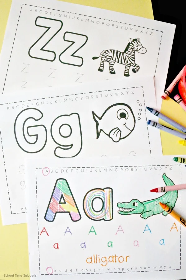 abc coloring pages and tracing worksheet