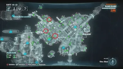 Batman Arkham Knight, Riddler's Bomb Locations, Bleake Island Map