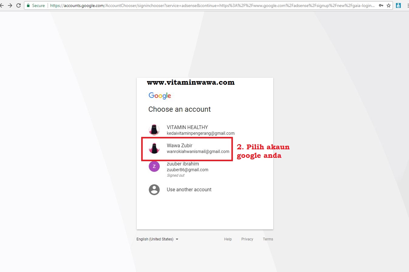 pesan silakan mendaftar ke adsense langsung dari blogger.com