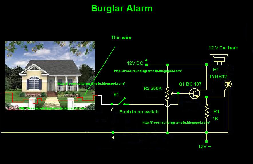 Burglar alarm Circuit Schematic With Explanation - Electronic Circuit