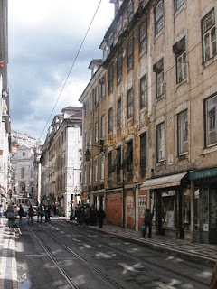 Narrow cobbled streets of Alfama