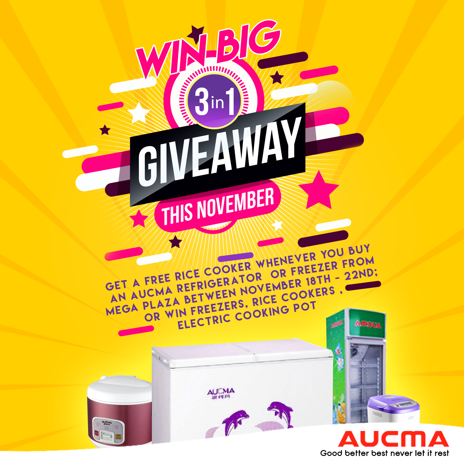 Want to win a free rice cooker in Aucma/MegaPlaza Deal? Click to find