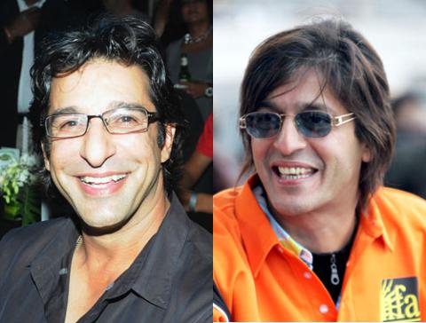 Wasim Akram and Chunky Pandey 