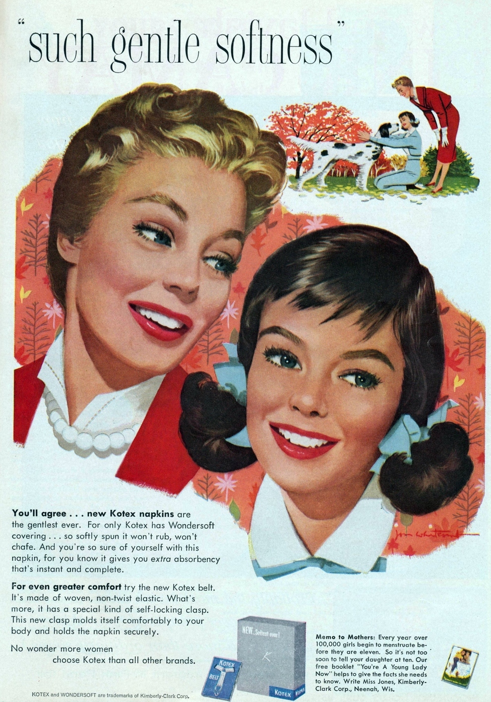 Glamorous Kotex Ads  From The 1950s  vintage everyday