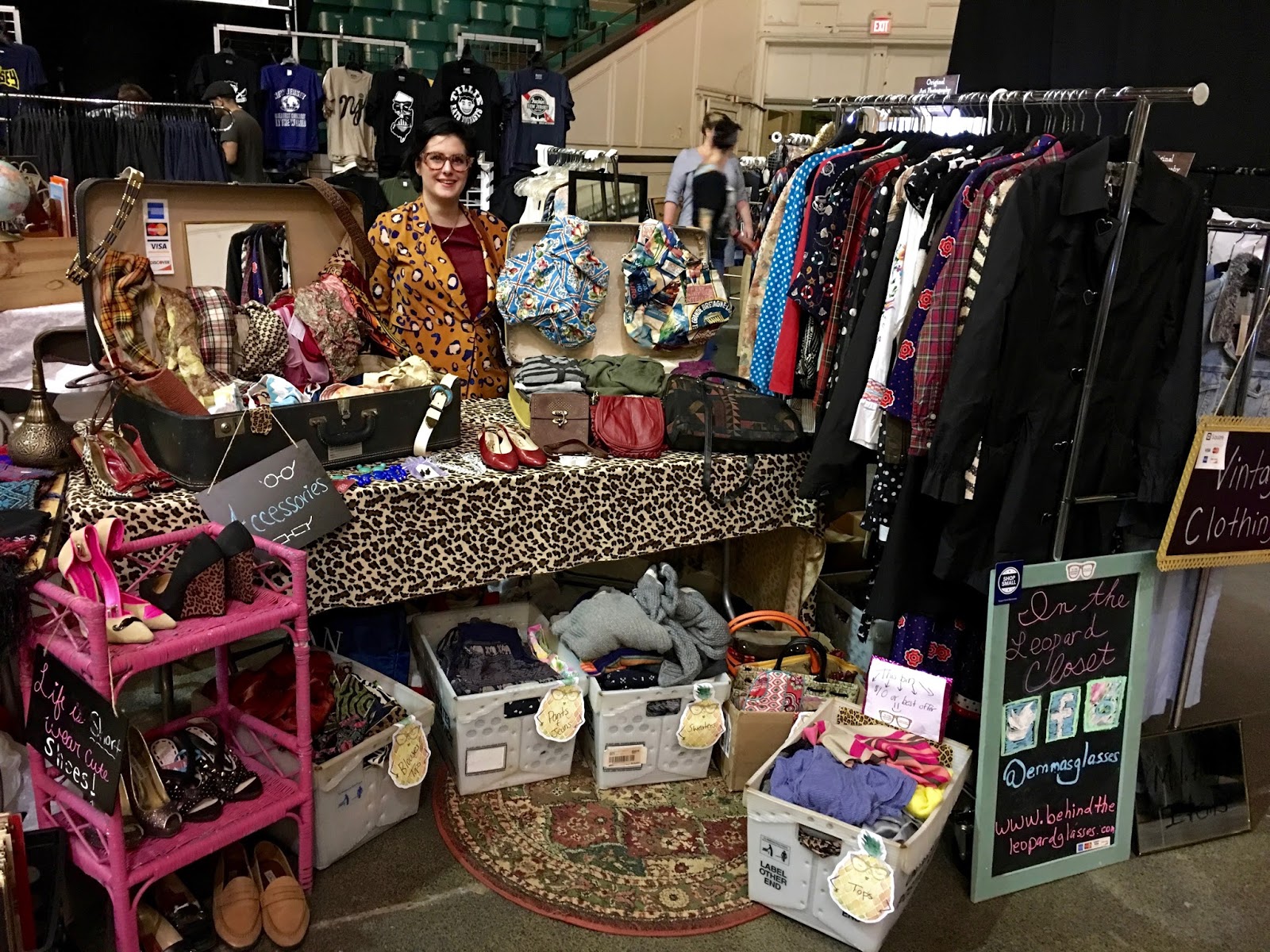 behind the leopard glasses Asbury Park Punk Rock Flea Market RECAP!