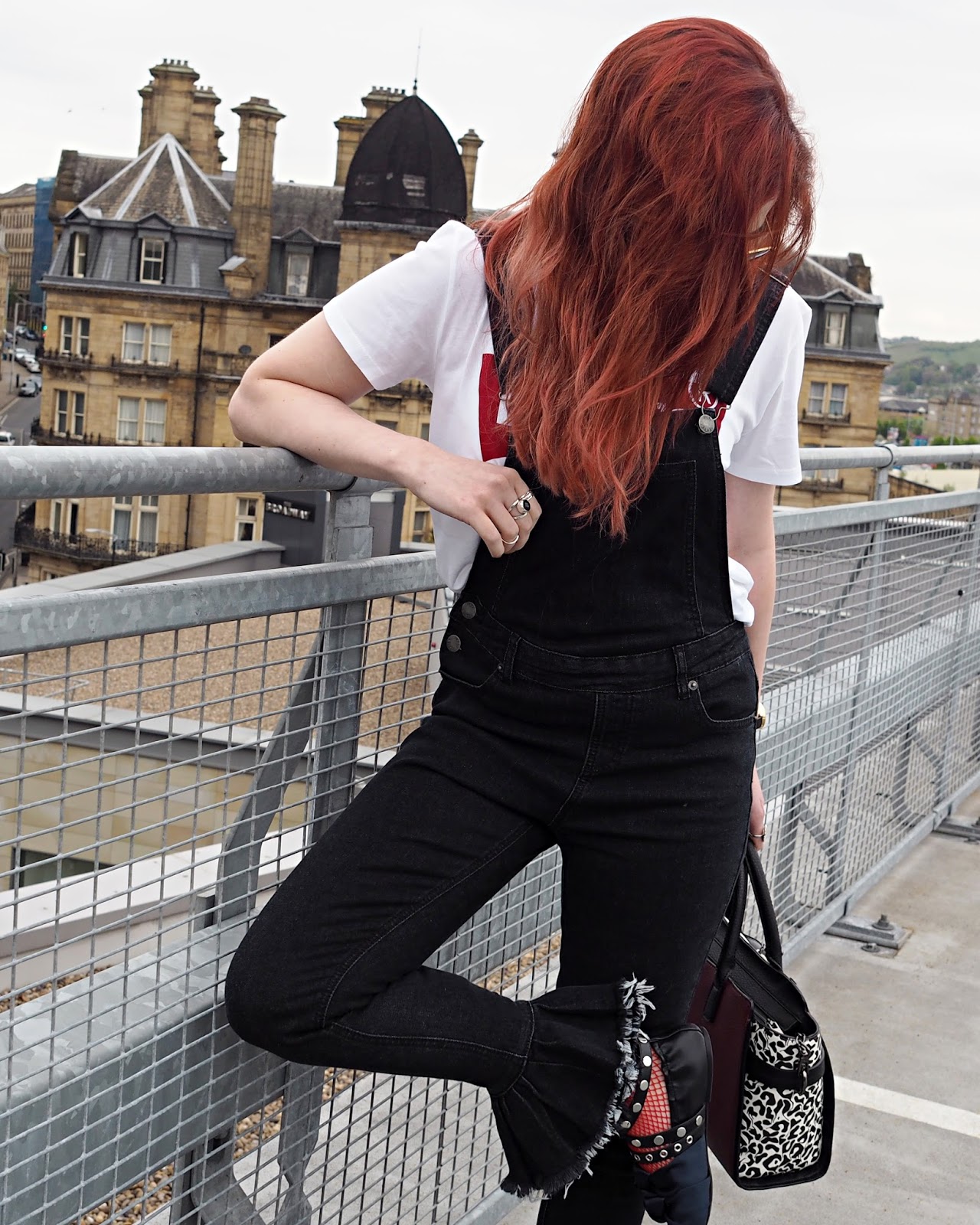 red hair and dungarees