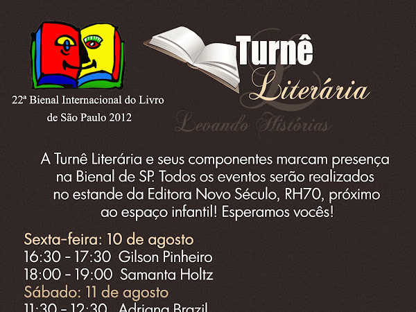 Agenda dos autores da Turnê Literária na Bienal de São Paulo