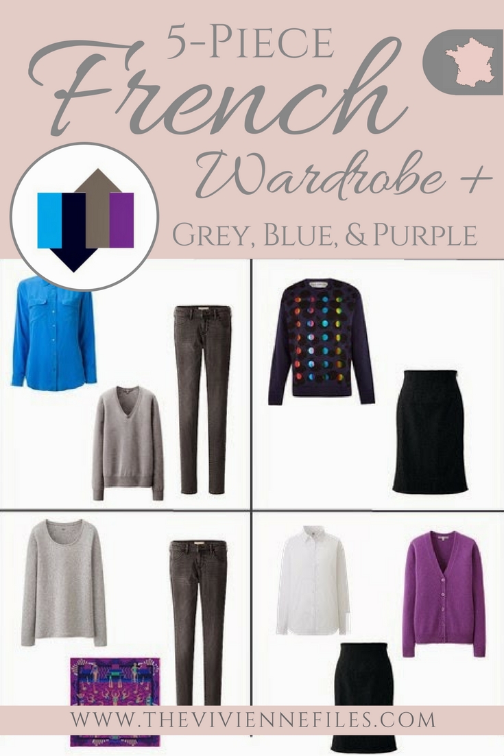 The French 5Piece Wardrobe Meets A Common Capsule Wardrobe navy, grey, electric blue, bright