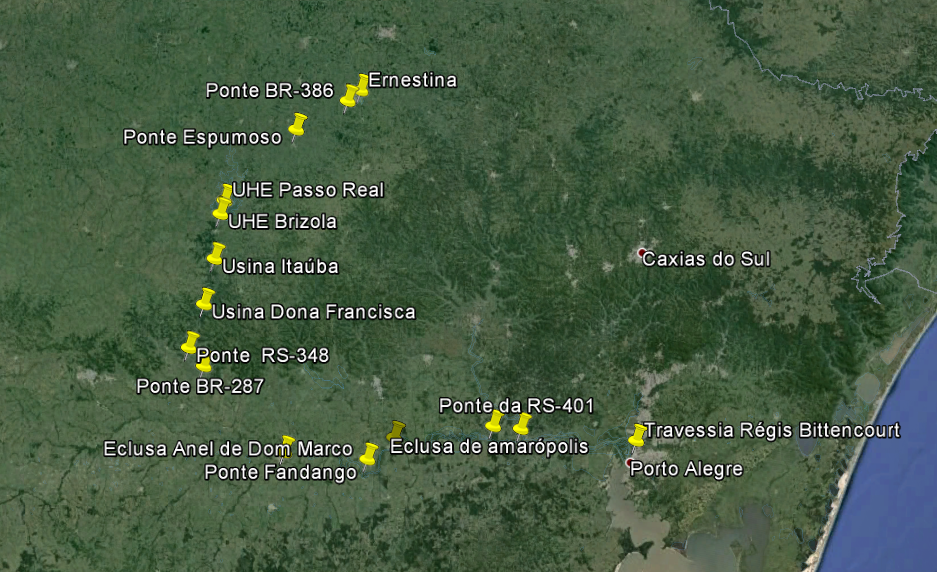Turismo Barragens e pontes no Rio Jacuí
