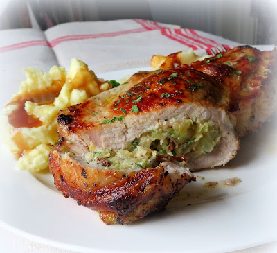 Stuffed Brined Pork Chops