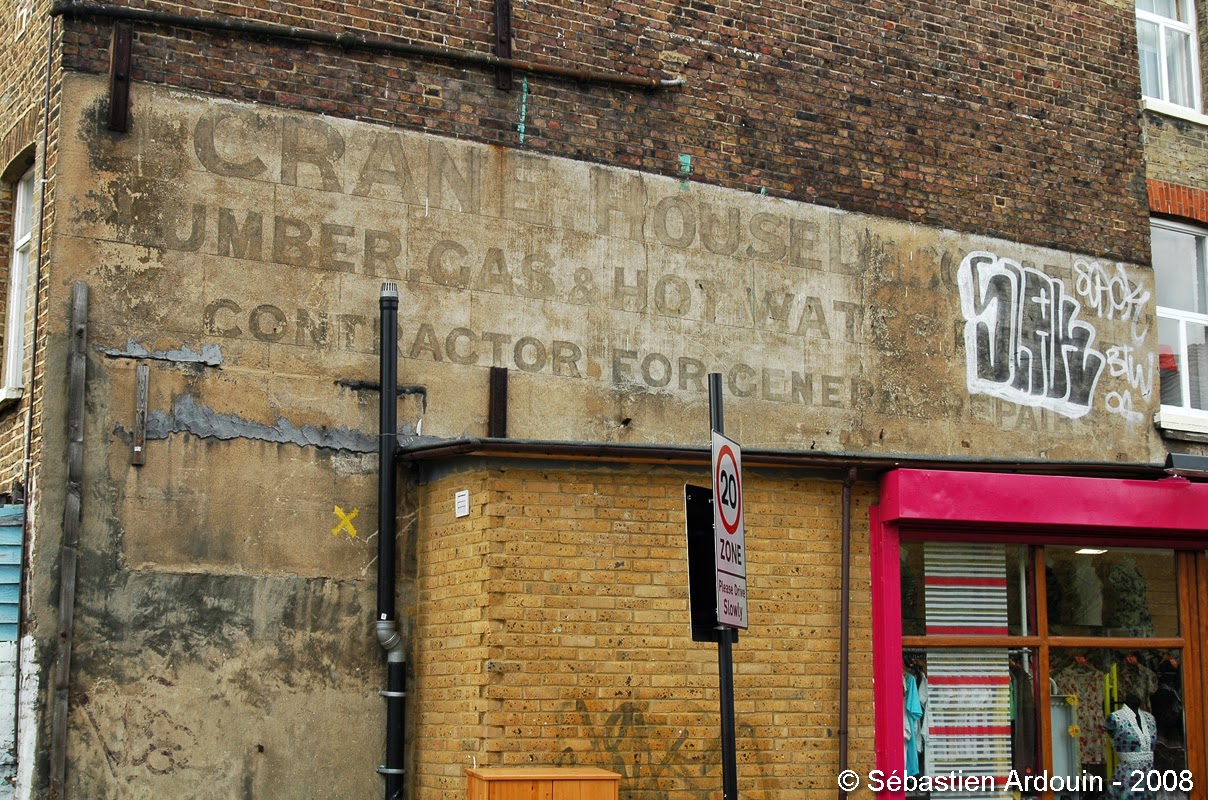 Painted signs and mosaics J. Crane, House Decorator; Stoke Newington