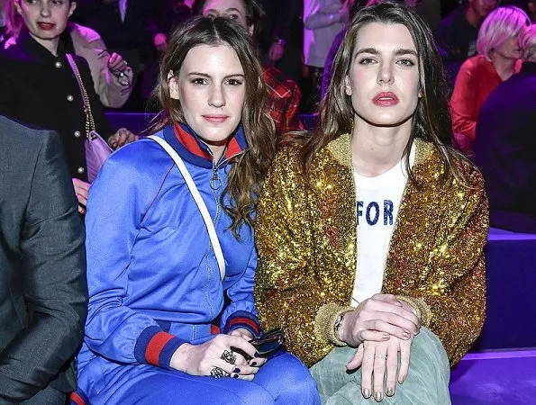Charlotte Casiraghi also had what appeared to be a Gucci handbag slung over her shoulder. 