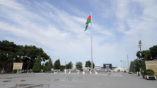 There are a few of flags in Baku
