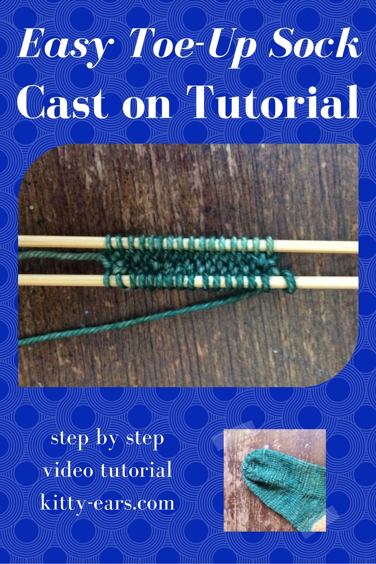 Kitty Adventures Easy Toe Up Sock Cast On