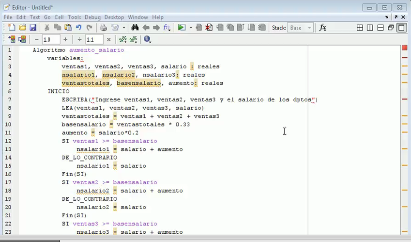 Notas-udea-2015-1: EJEMPLOS DE ALGORITMOS ESTRUCTURAS EN MATLAB sema.6