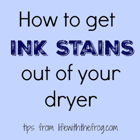 kissing the frog: How to get ink stains out of your dryer