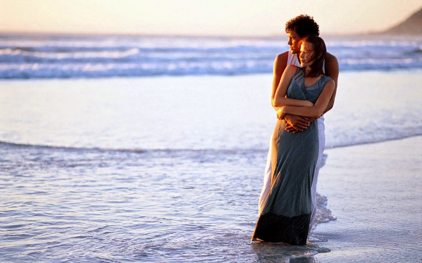 Beautiful Romantic Love Couple at Sea Beach