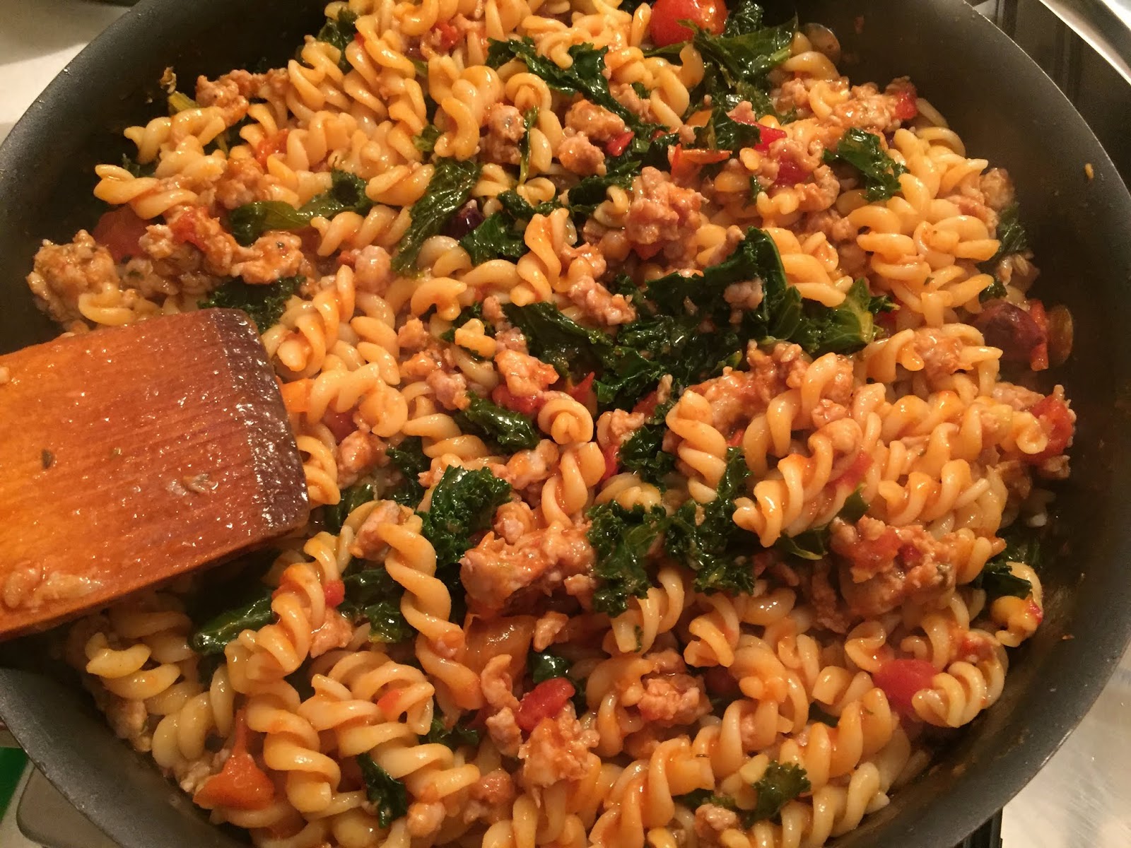 The Cabbages of Doom Quick and easy pasta with Italian sausage and kale