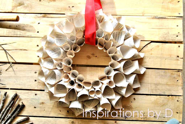 how to make book page  wreath