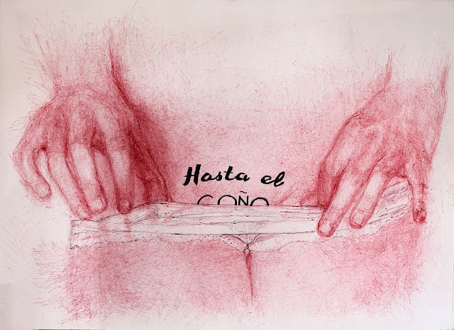 Coño, hasta el coño, hartazgo, dibujo, ilustración,boli,bic,bolígrafo,boligrafo,artwork,dibujo contemporaneo,daw,drawing,pen,contemporary draw