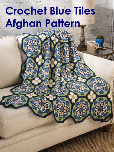 Crochet Blue Tiles Afghan Pattern