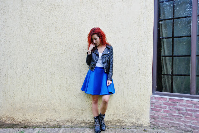 Cobalt blue skater skirt - //THE WARDROBE PROJECT//