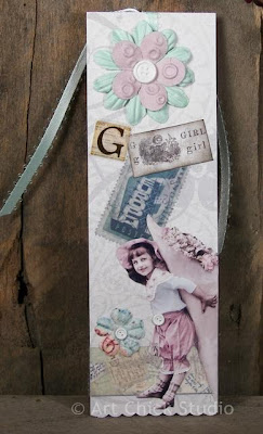 G is for Girl Altered Art Bookmark
