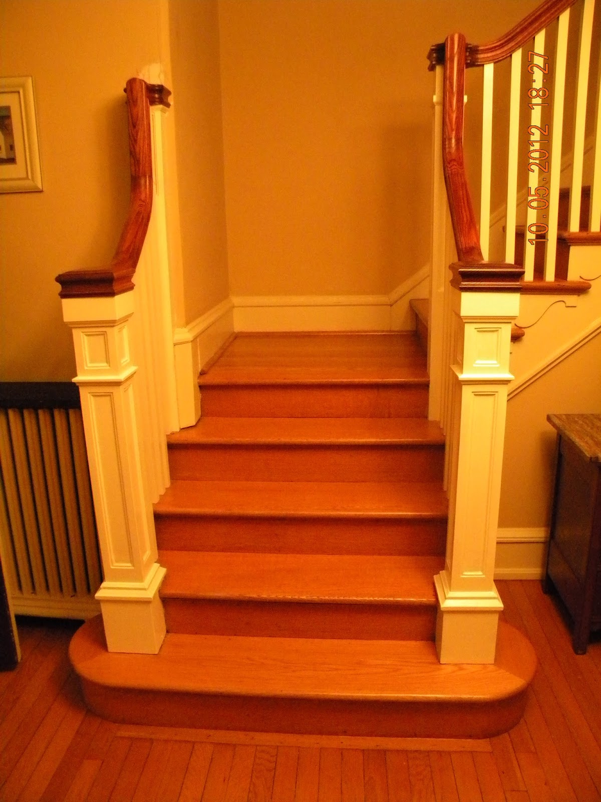 Wood Stairs and Rails and Iron Balusters New Oak Handrail In Moorestown NJ