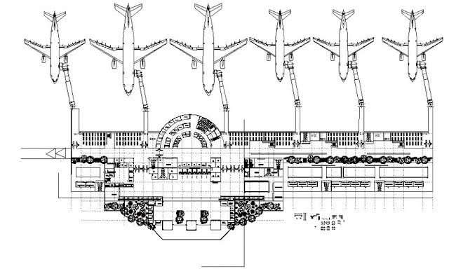 TERMINAL BUILDING WORK PLAN DETAILS DRAWING IN AUTOCAD