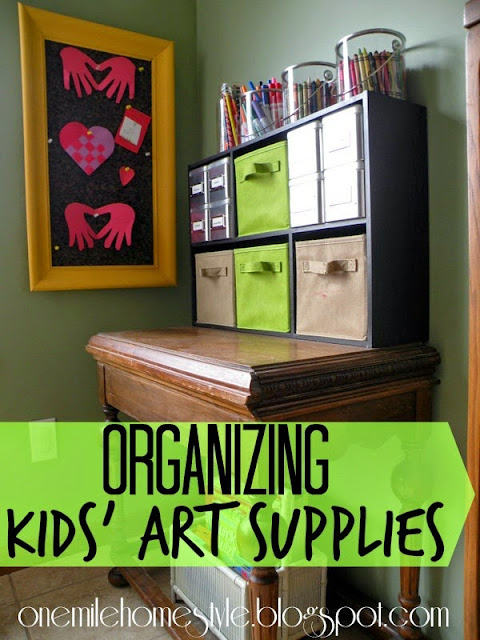 Corral the mess of kids' art supplies and keep it all organized | One Mile Home Style