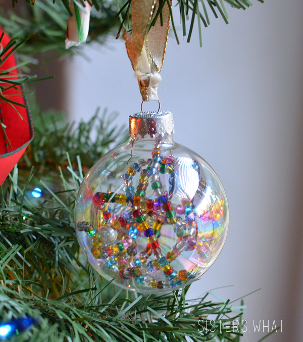 String some beads on wire and put into a clear ornament