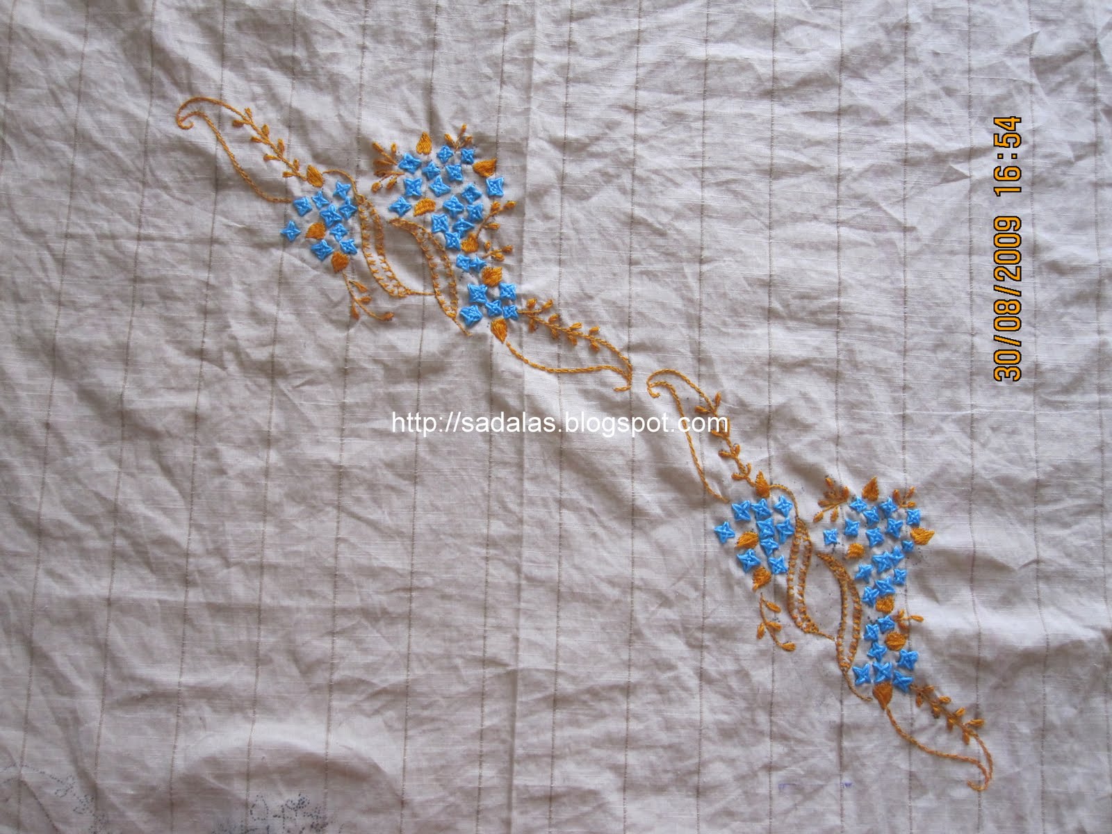 Sadala's Embroidery Woven cross stitch & German Knotted Buttonhole