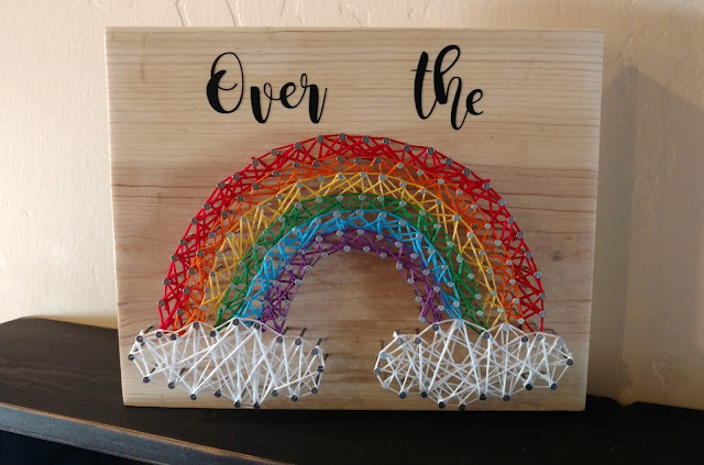 Simple rainbow string art tutorial that can be used to make any shape you want!