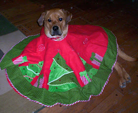 christmas tree skirt dog costume - turtlesandtails.blogspot.com