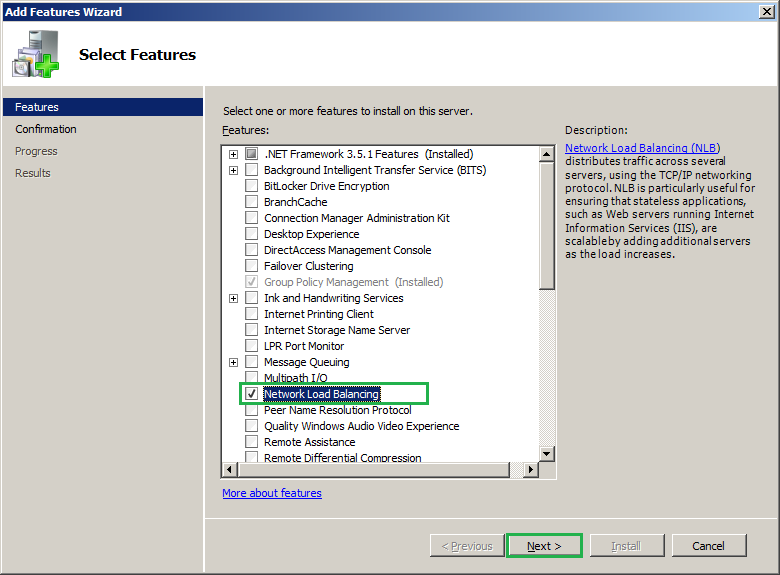 how to configure network load balancing in windows server 2008
