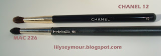 Mac 226 Crease Brush vs. Chanel 12 Crease Brush