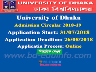 University of Dhaka Admission Test Circular 2018-19 