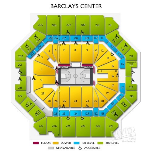 Barclays Center Detailed Seating Chart