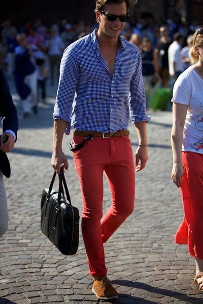 calças vermelhas masculinas