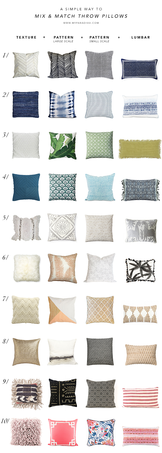 A simple way to mix and match throw pillows | My Paradissi