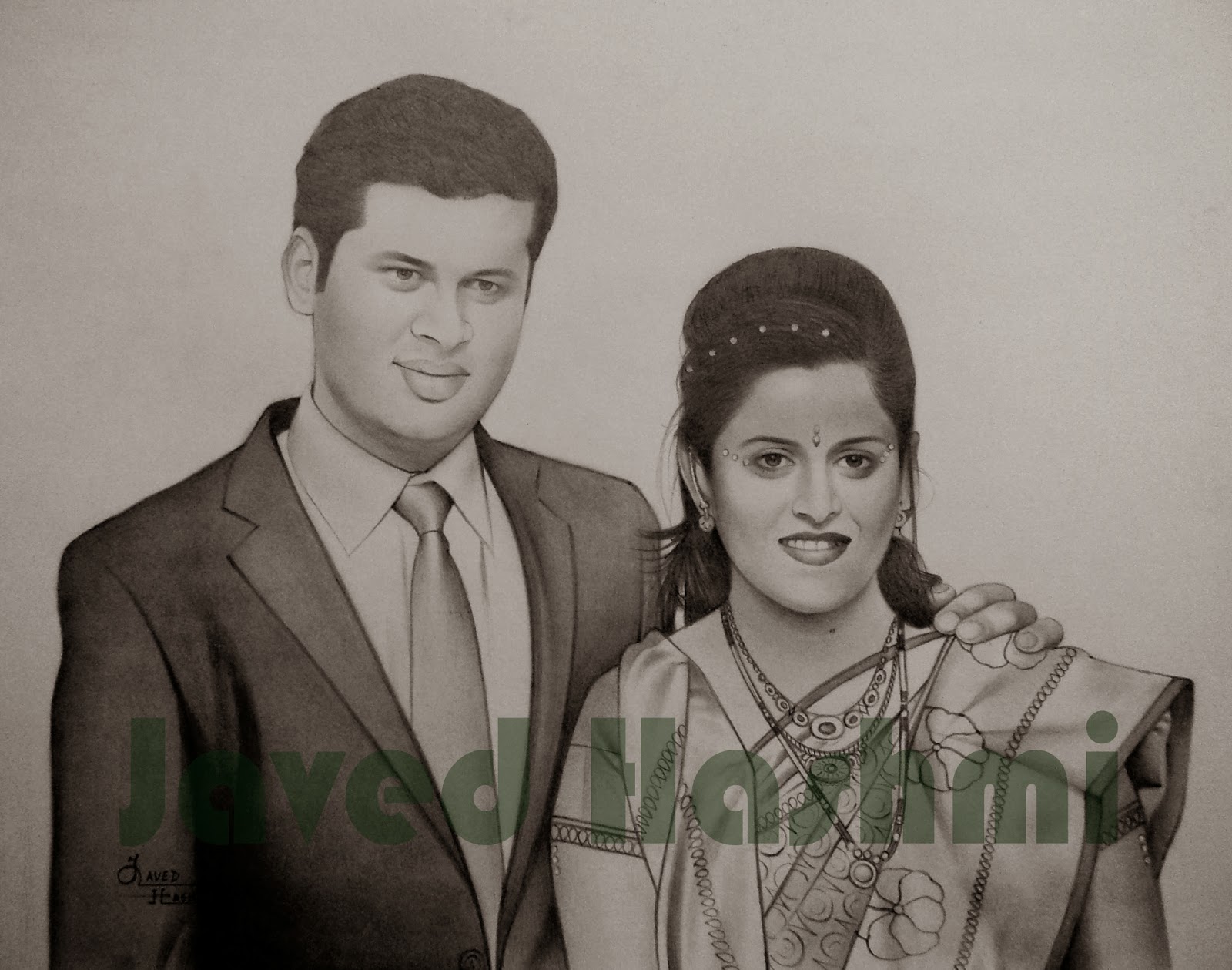 Portrait Painting Couple Art Indian Couple Portrait