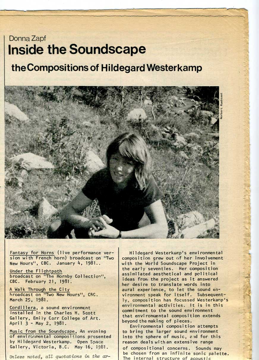 toys and techniques Hildegard Westerkamp