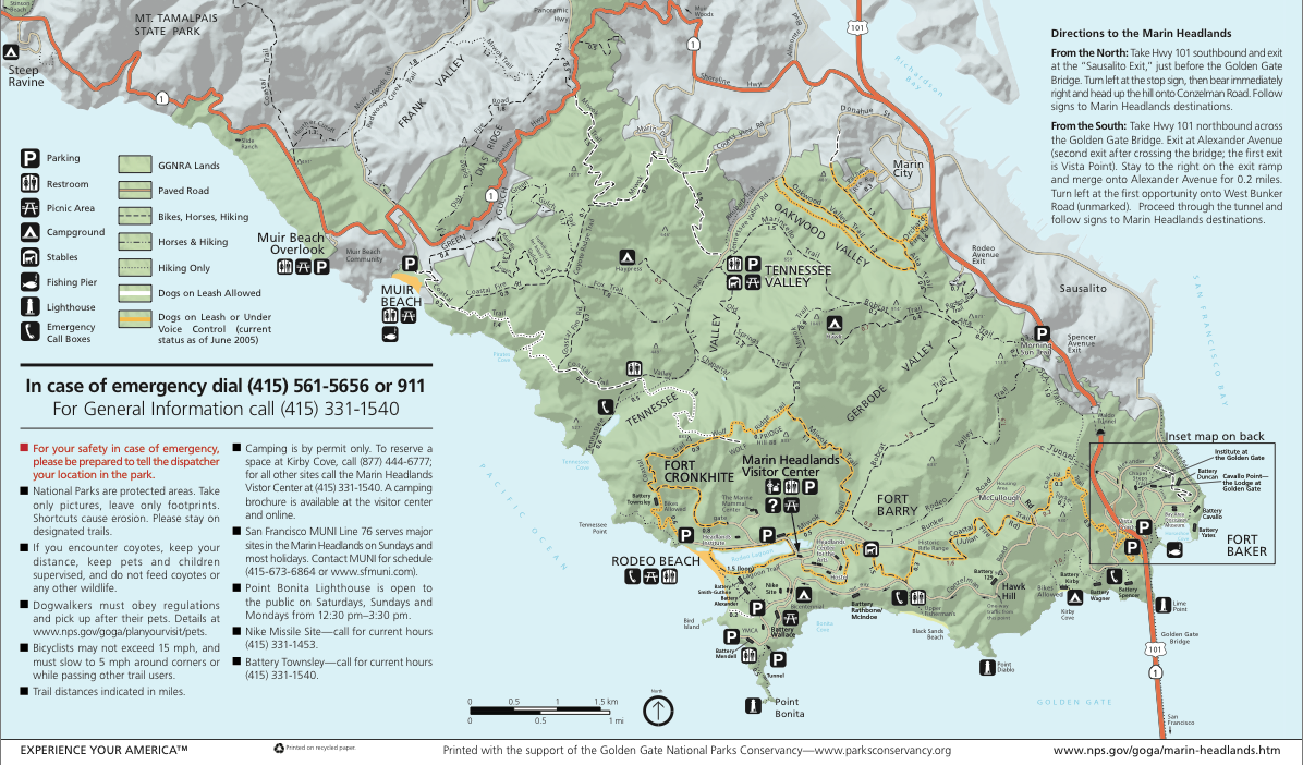 Marin Headlands Trail Map