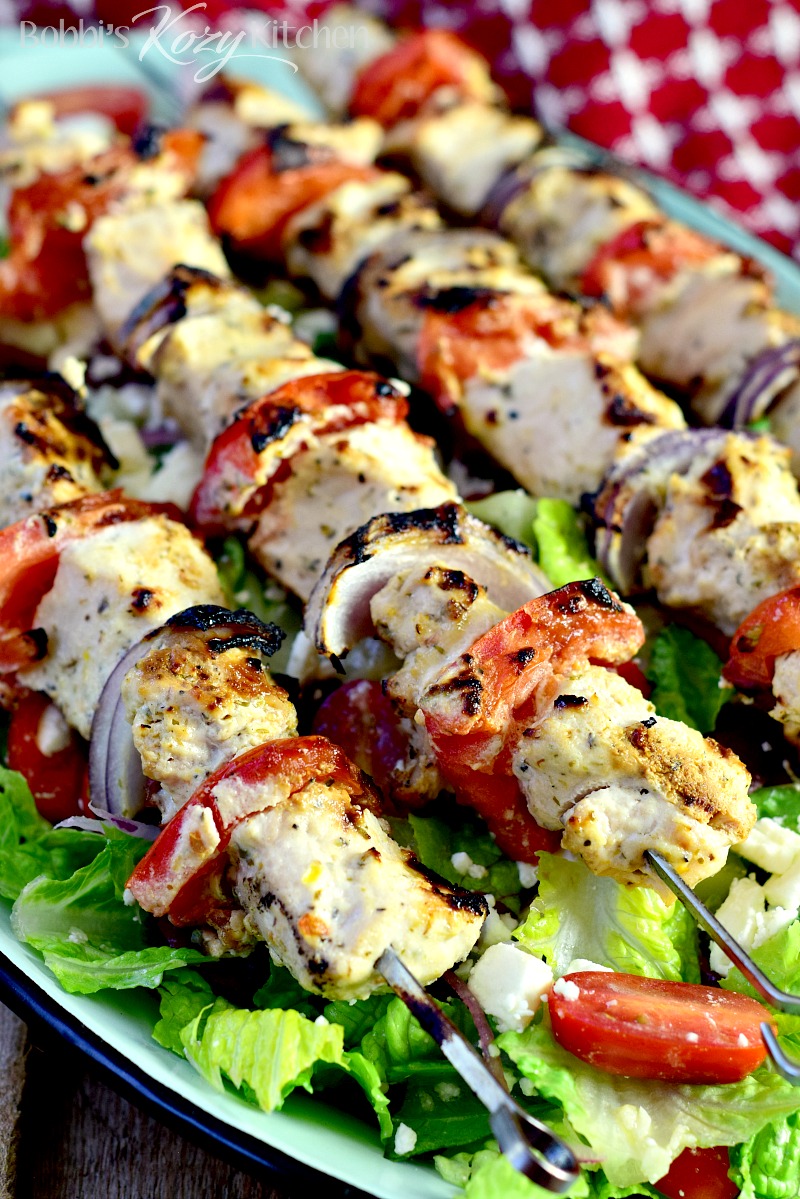 Chicken Kabobs with Greek Salad Bobbi's Kozy Kitchen
