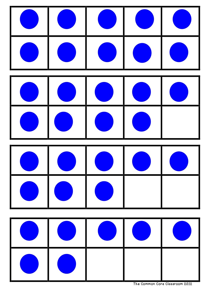 The Common Core Classroom: Ten Frame Game for Math Daily 5!