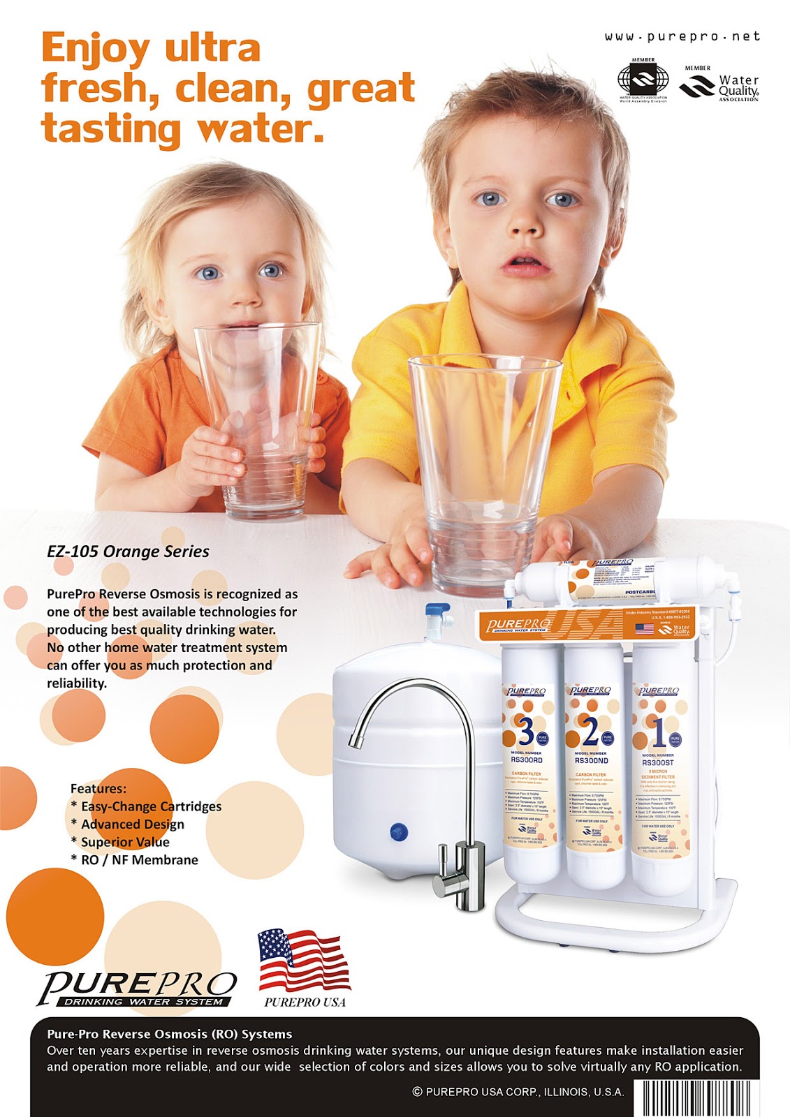 PurePro® EZ105 / EZ105P EasyChange Reverse Osmosis Water Filtration