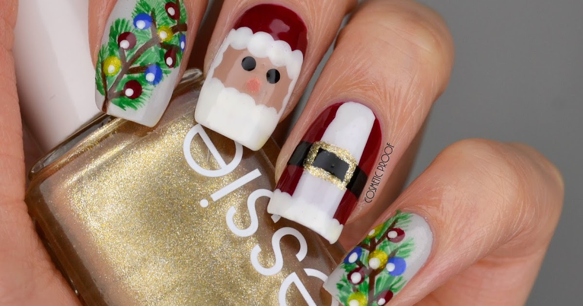 santa belt nail design