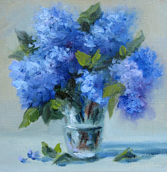 painting hydrangeas vase flower hydrangea fiorello pat glass flowers paintings study floral pintura watercolor oil paint flores artist nature fine